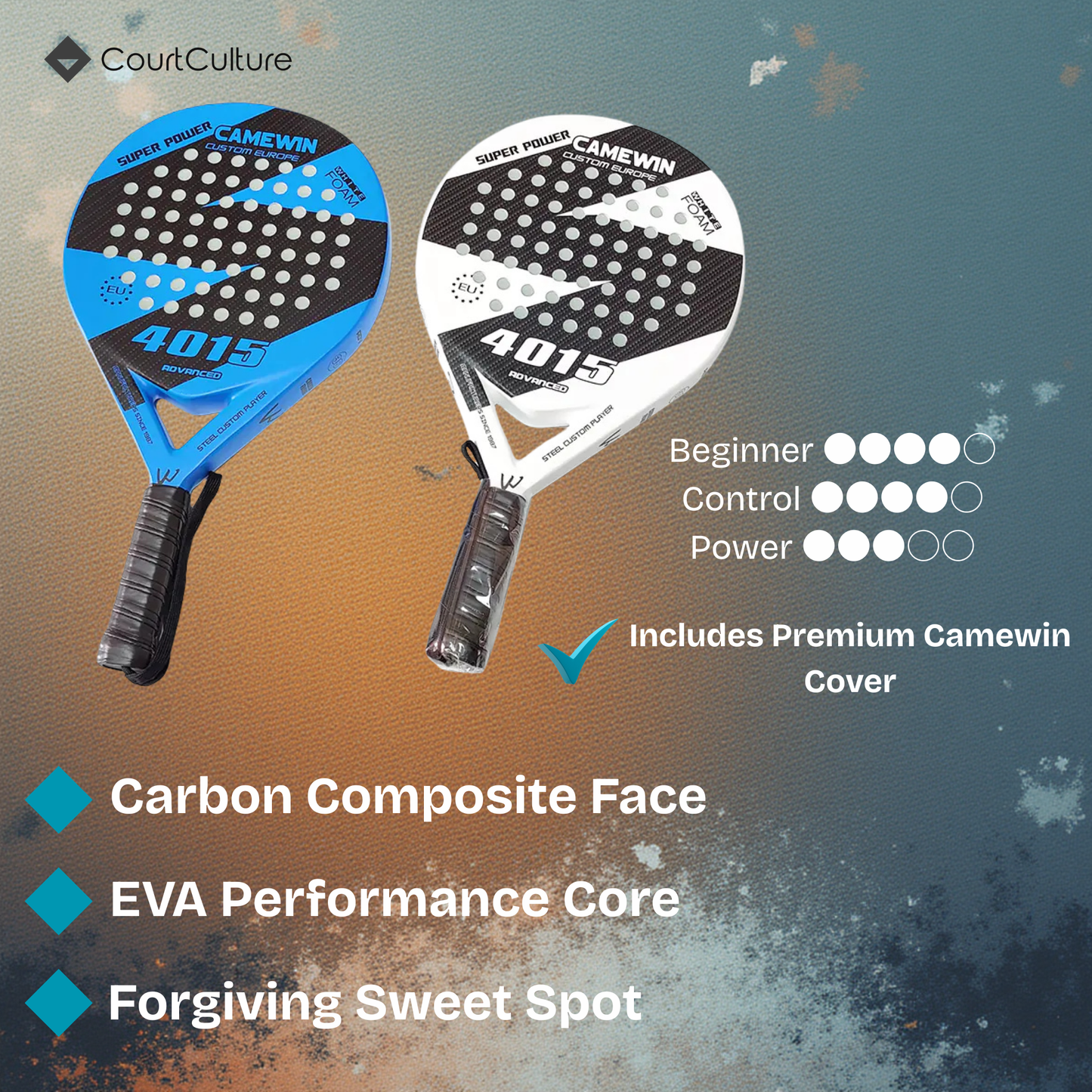 Camewin Advanced Series 4015 – Carbon Composite Padel Racket